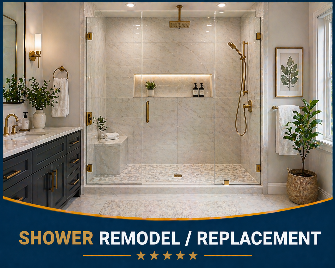 shower remodel and replacement
